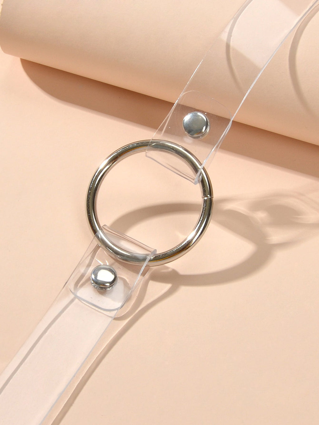 Punk 90s Transparent Gothic Choker Necklace Silver Circle Cosplay Jewellery Gift-3