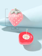 Handmade Cute 3D Flocking Pink Strawberry Stud Sweet Fruit Earring Dainty Gifts-3