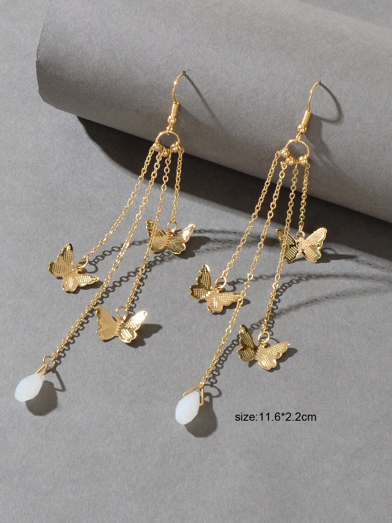 Multi-layer Chains Butterfly Earrings Drop Dangle Ear Hook Jewelry Elegant Gift-3