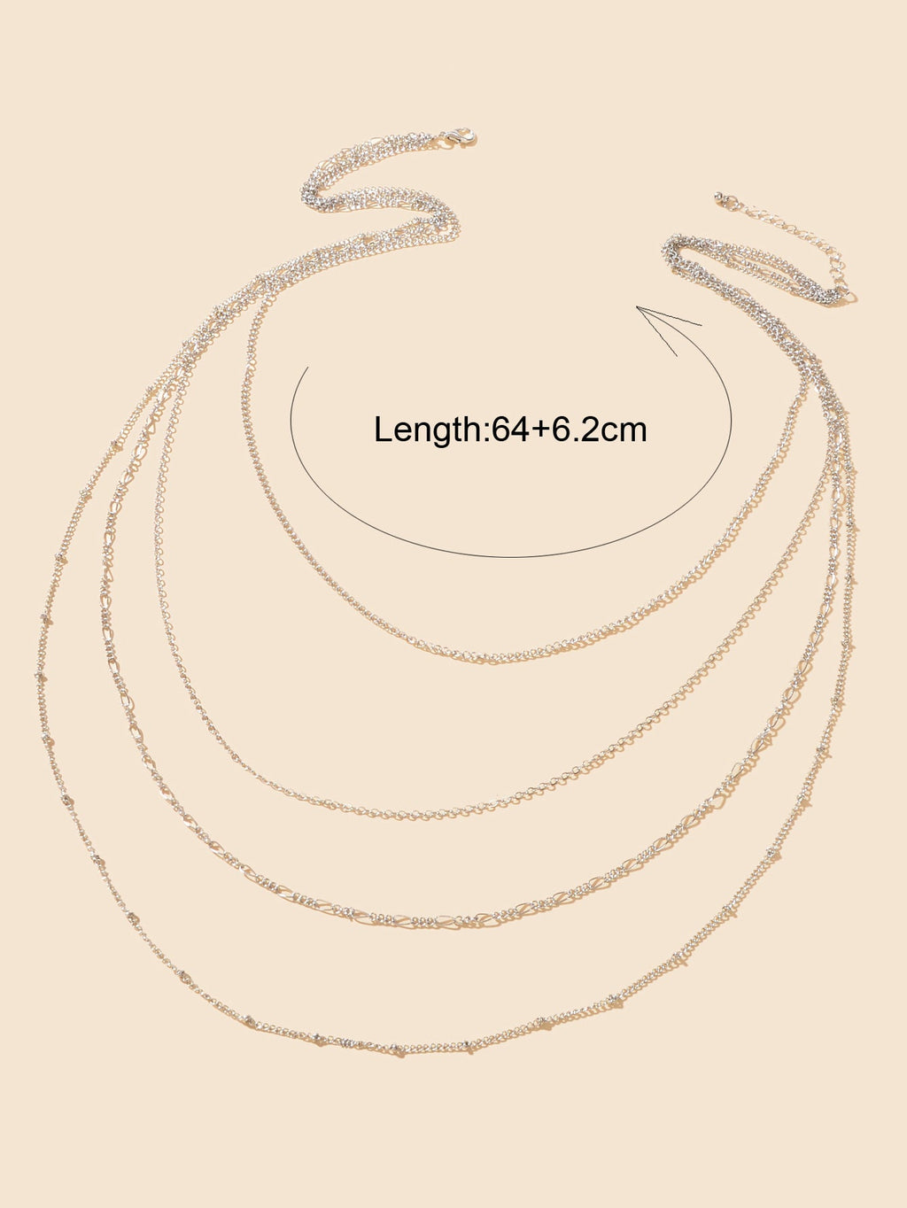 Gold Silver Long Tassel Multi-layer Chain Necklace Girls Cool Designer Jewellery-3