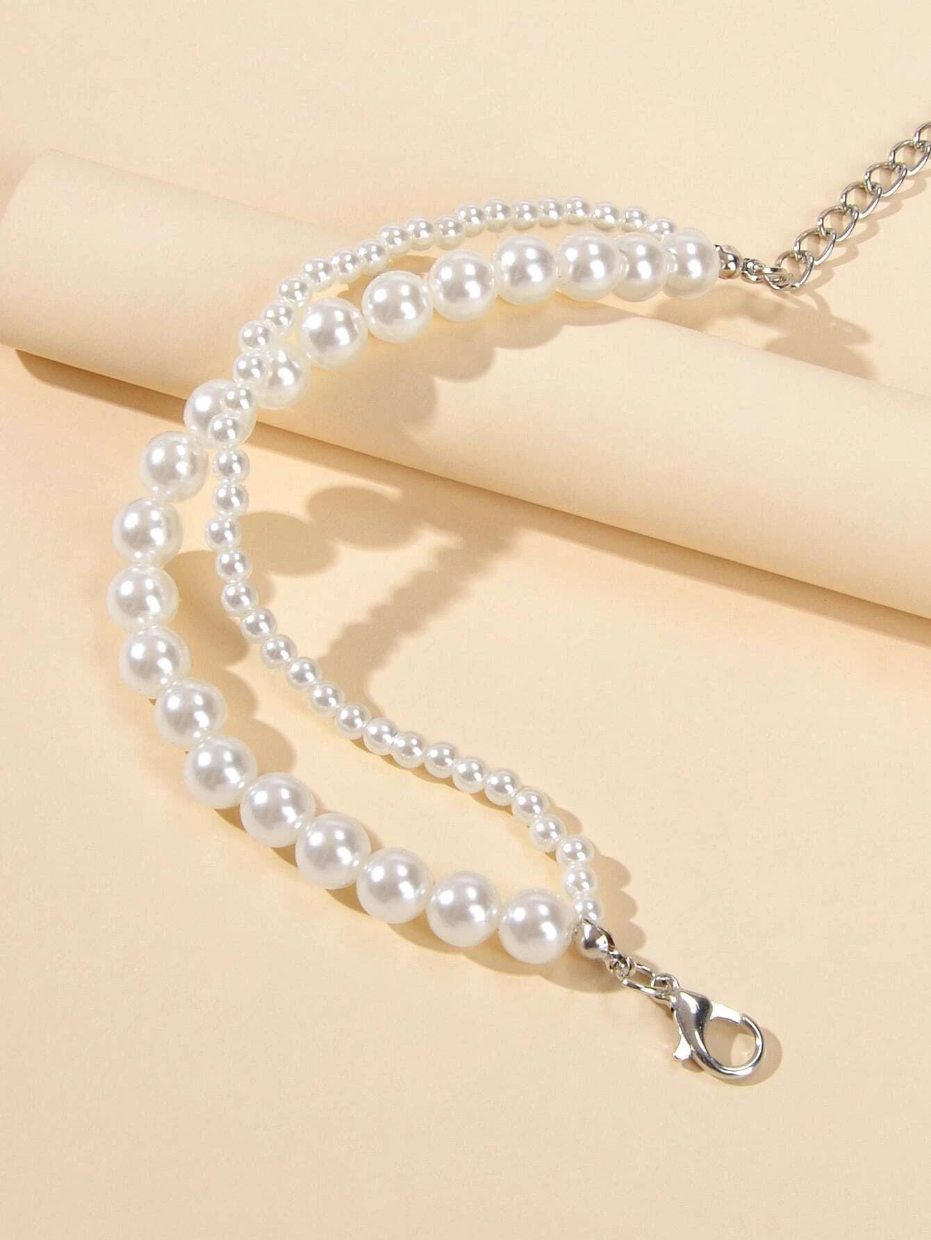 Luxurious Women Retro Double layer Pearl Bracelet High Quality Party Jewellery-3