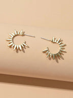 Punk Jewellery Gold Metal Spike Small Hoop Earrings Women Party Accessories Gift