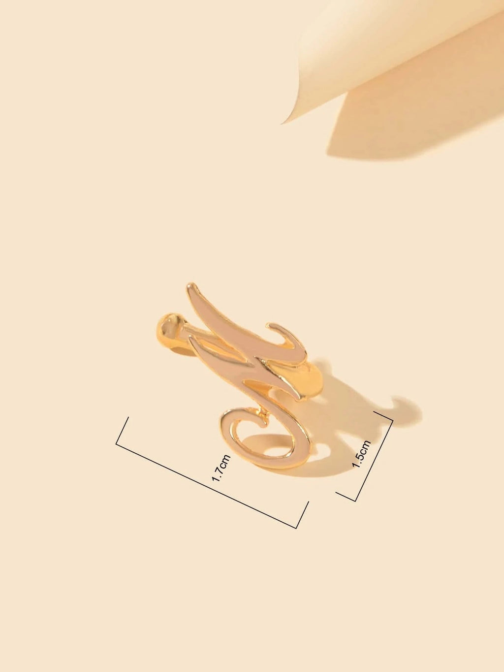 Gold Letter M Shape Small Fake Nose Ring Lip Ear Nose Body Piercing Stud Jewelry-3