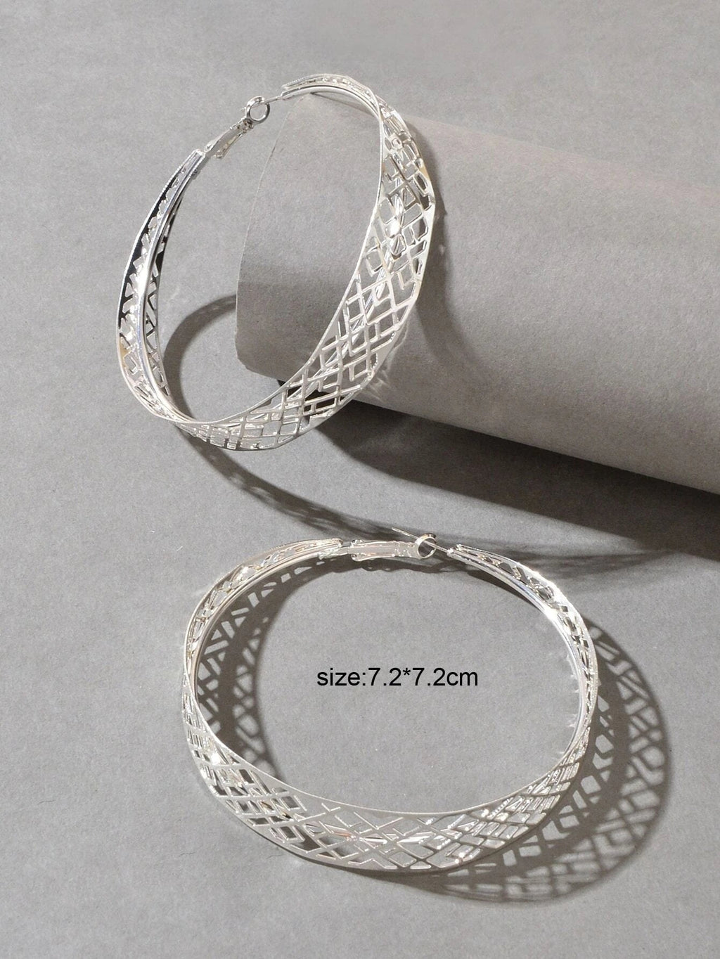 Ethnic Hollow out Geometric Big Statement Hoop Huggie Earrings Chunky Jewellery