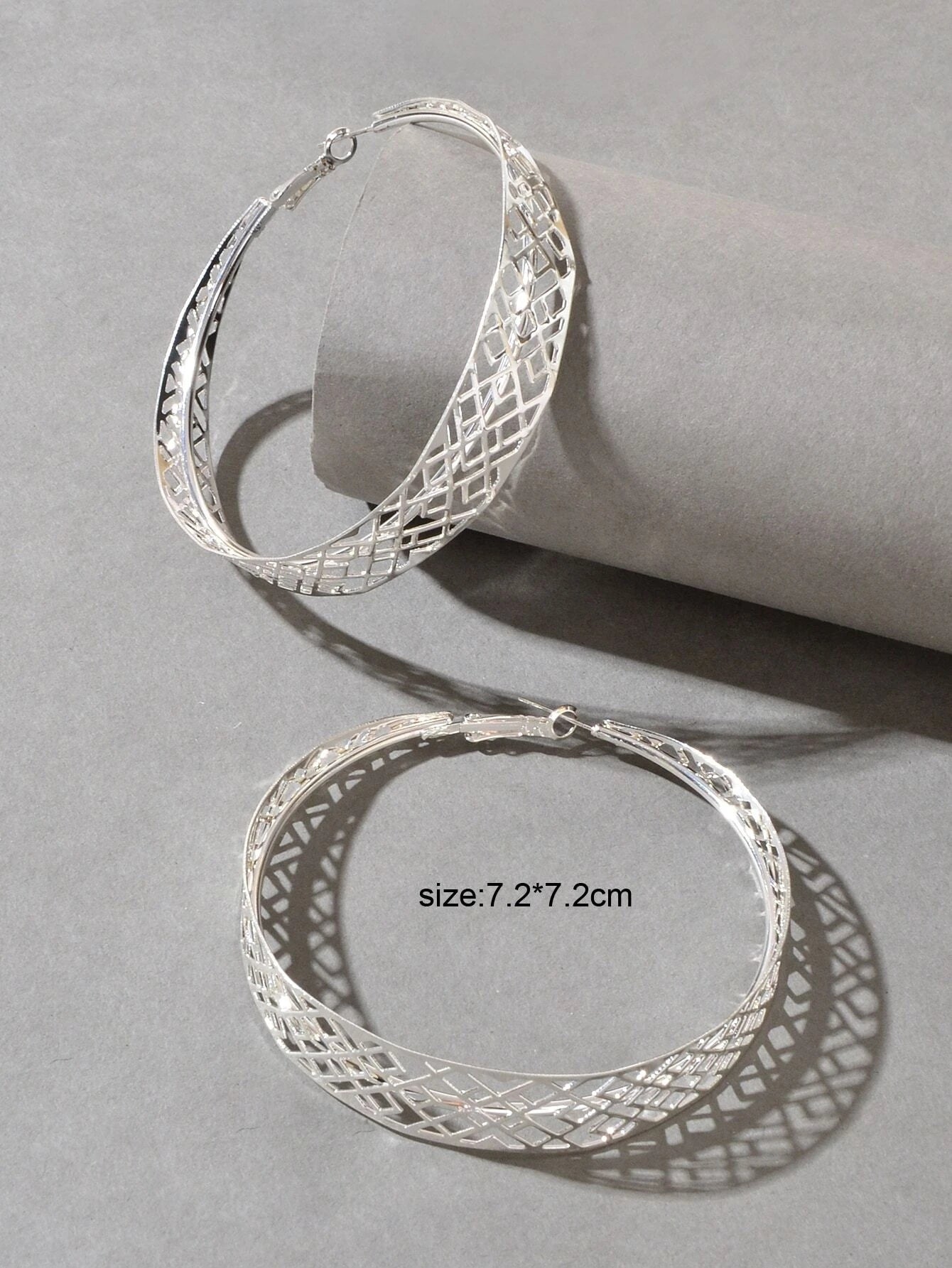 Ethnic Hollow out Geometric Big Statement Hoop Huggie Earrings Chunky Jewellery