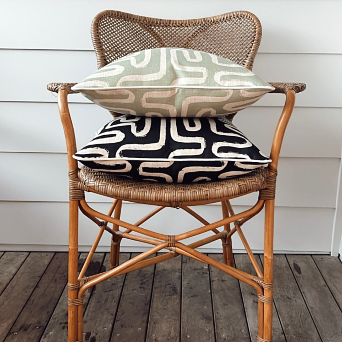 Cushion Cover-With Piping-Maze Sage-35cm x 50cm