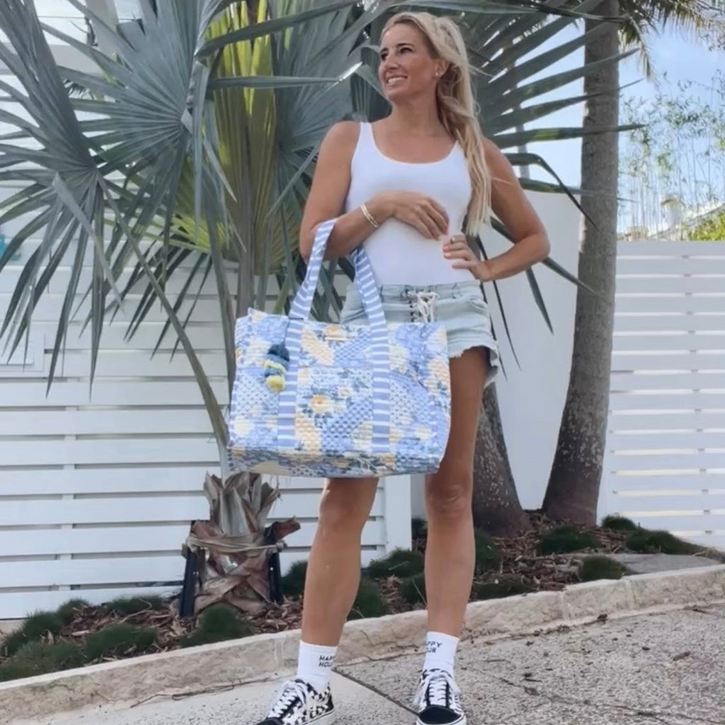 Striped Beach Bag-Lovely Lavender-1