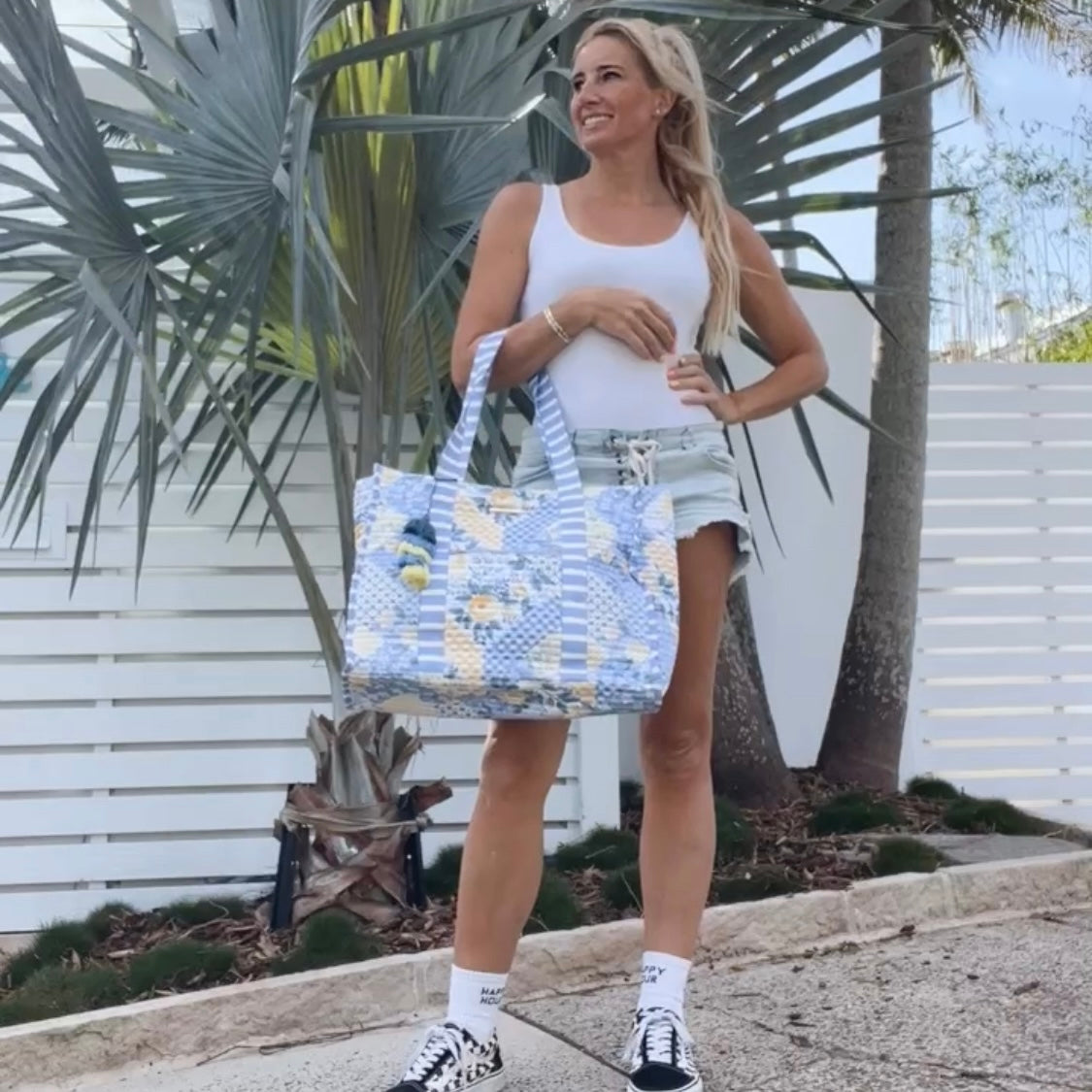 Striped Beach Bag-Lovely Lavender-1