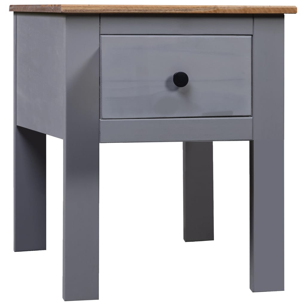 NNEVL Bedside Cabinet Grey 46x40x57 cm Pine Panama Range-0