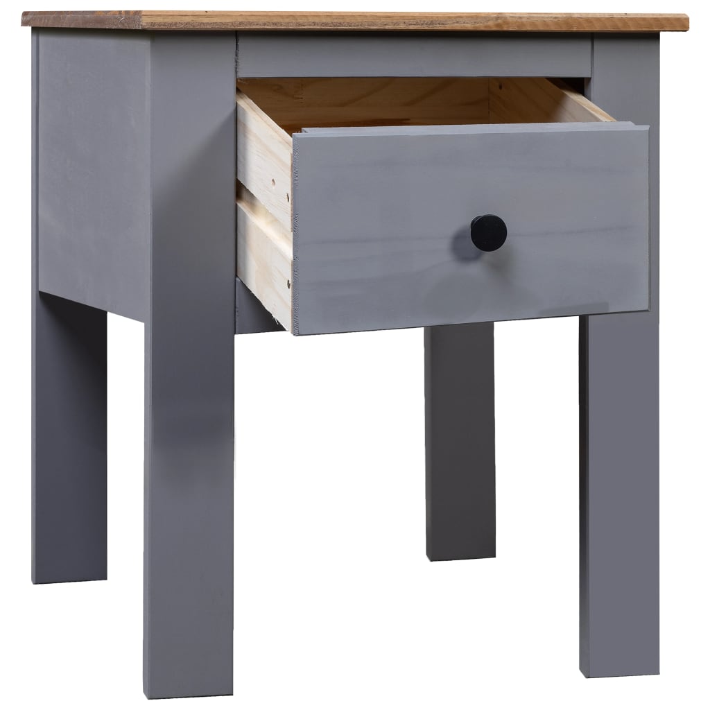 NNEVL Bedside Cabinet Grey 46x40x57 cm Pine Panama Range-1