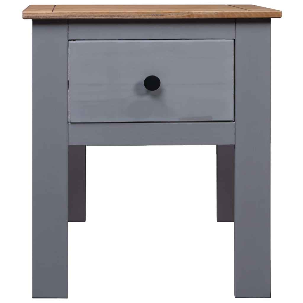 NNEVL Bedside Cabinet Grey 46x40x57 cm Pine Panama Range-2