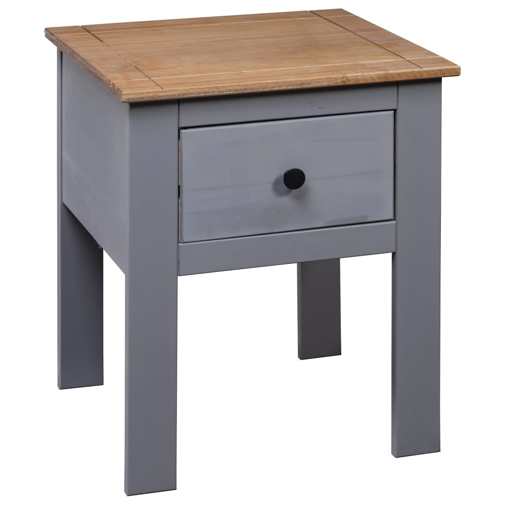 NNEVL Bedside Cabinet Grey 46x40x57 cm Pine Panama Range-3