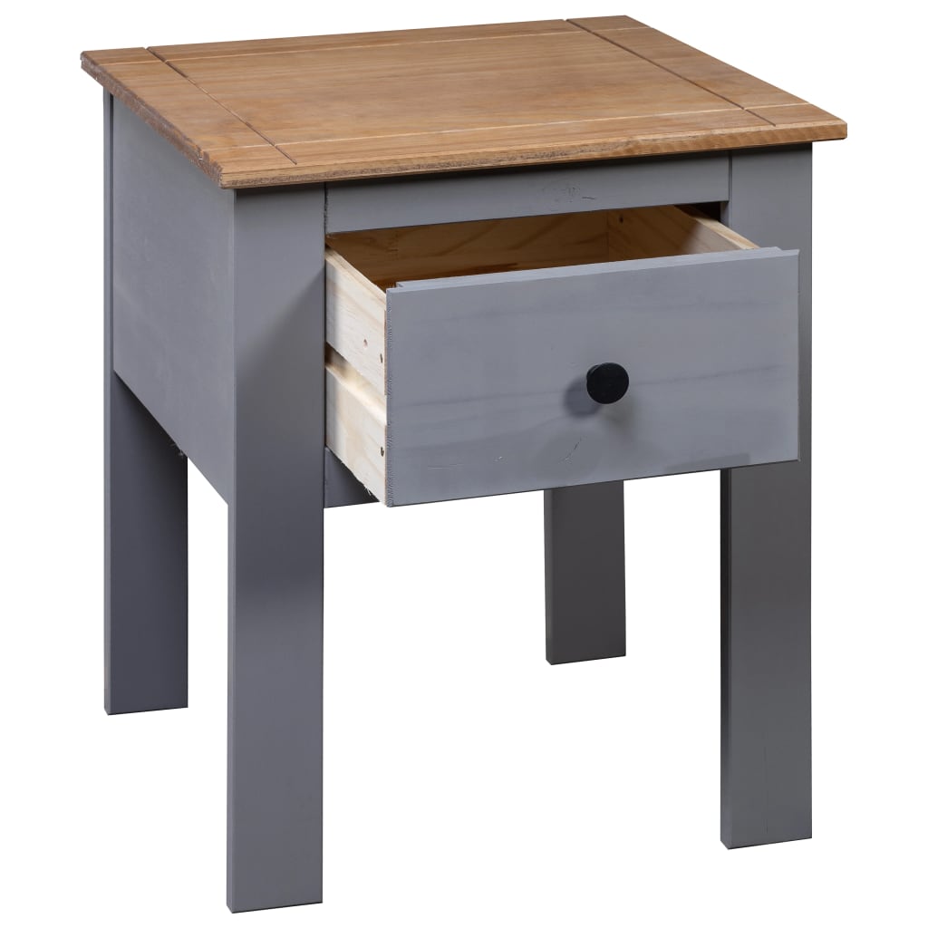 NNEVL Bedside Cabinet Grey 46x40x57 cm Pine Panama Range-4