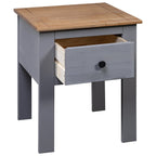 NNEVL Bedside Cabinet Grey 46x40x57 cm Pine Panama Range-4