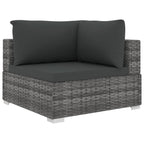NNEVL 4 Piece Garden Lounge Set with Cushions Poly Rattan Grey