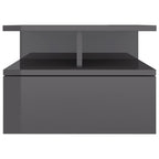 NNEVL Floating Nightstand High Gloss Grey 40x31x27cm Chipboard