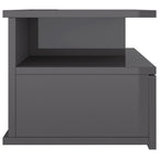 NNEVL Floating Nightstand High Gloss Grey 40x31x27cm Chipboard