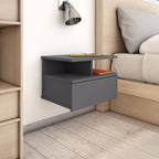 NNEVL Floating Nightstand High Gloss Grey 40x31x27cm Chipboard