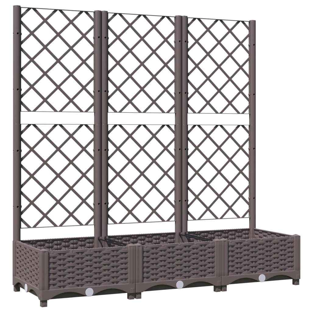 NNEVL Garden Planter with Trellis Brown 120x40x121.5 cm PP-1