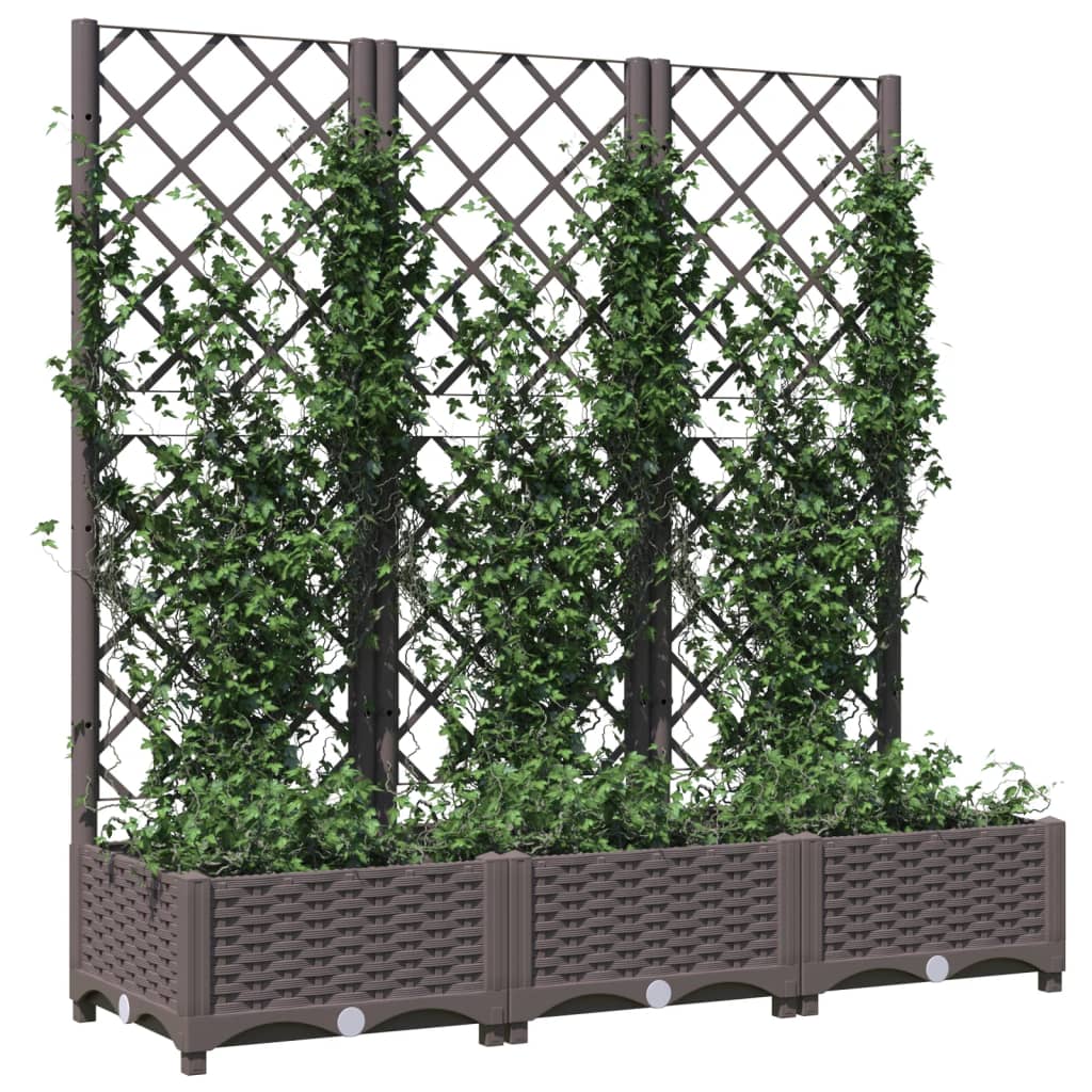 NNEVL Garden Planter with Trellis Brown 120x40x121.5 cm PP-2