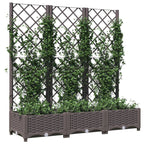 NNEVL Garden Planter with Trellis Brown 120x40x121.5 cm PP-2