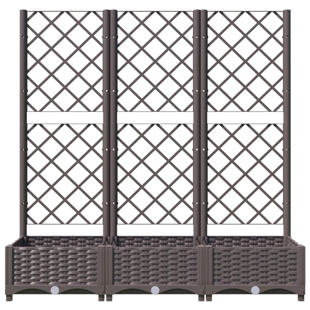 NNEVL Garden Planter with Trellis Brown 120x40x121.5 cm PP-3