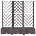 NNEVL Garden Planter with Trellis Brown 120x40x121.5 cm PP-3