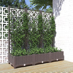 NNEVL Garden Planter with Trellis Brown 120x40x121.5 cm PP-0