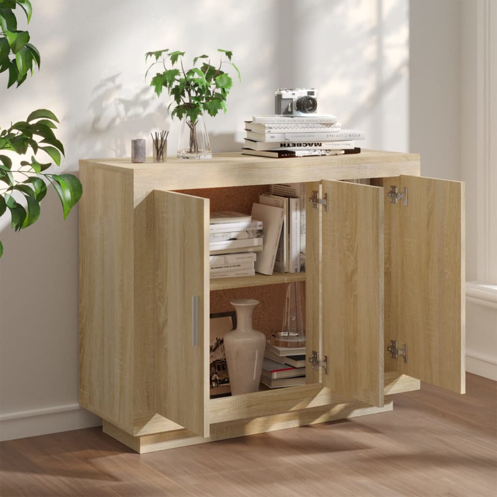 NNEVL Sideboard Sonoma Oak 92x35x75 cm Engineered Wood-2