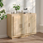 NNEVL Sideboard Sonoma Oak 92x35x75 cm Engineered Wood-0