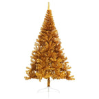 NNEVL Artificial Half Christmas Tree with Stand Gold 210 cm PET