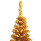 NNEVL Artificial Half Christmas Tree with Stand Gold 210 cm PET