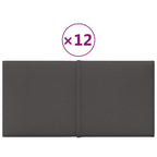 NNEVL Wall Panels 12 pcs Dark Grey 30x15 cm Fabric 0.54 m²