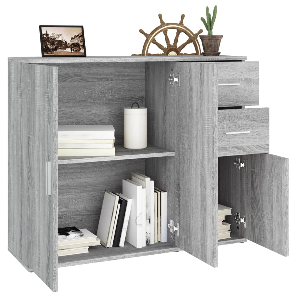 NNEVL Sideboard Grey Sonoma 91x29.5x75 cm Engineered Wood-3
