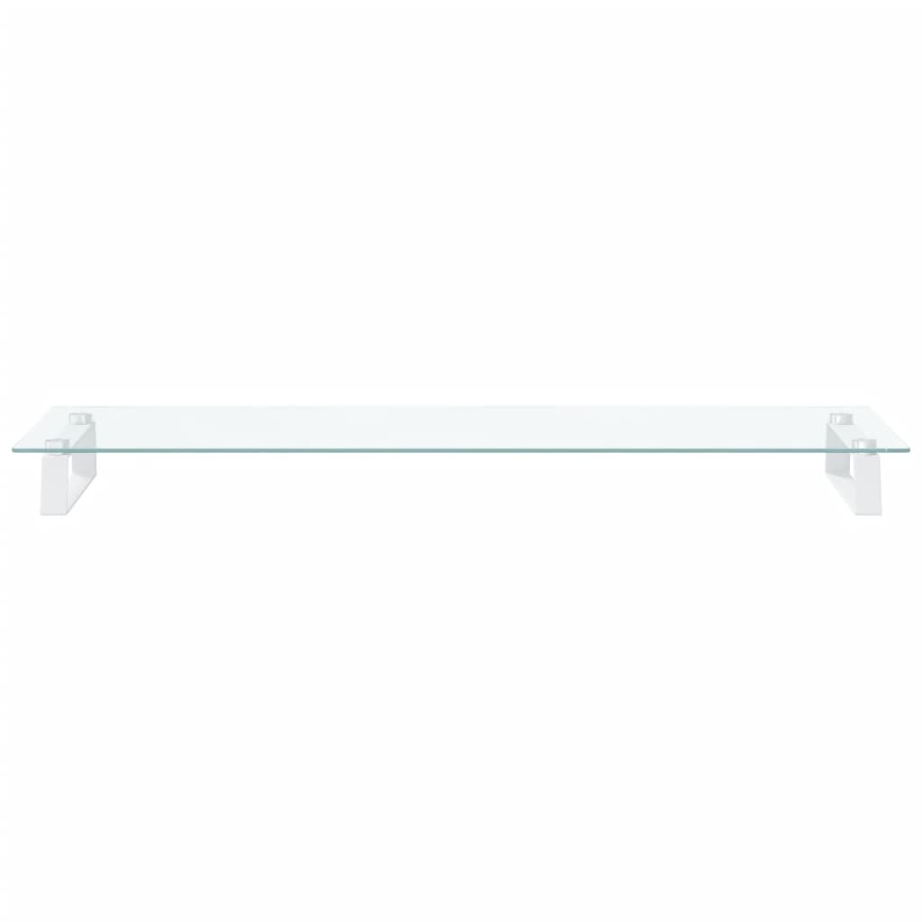 NNEVL Monitor Stand White 100x35x8 cm Tempered Glass and Metal