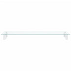NNEVL Monitor Stand White 100x35x8 cm Tempered Glass and Metal