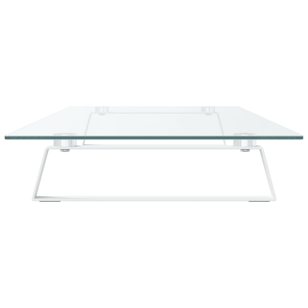 NNEVL Monitor Stand White 100x35x8 cm Tempered Glass and Metal