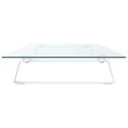 NNEVL Monitor Stand White 100x35x8 cm Tempered Glass and Metal