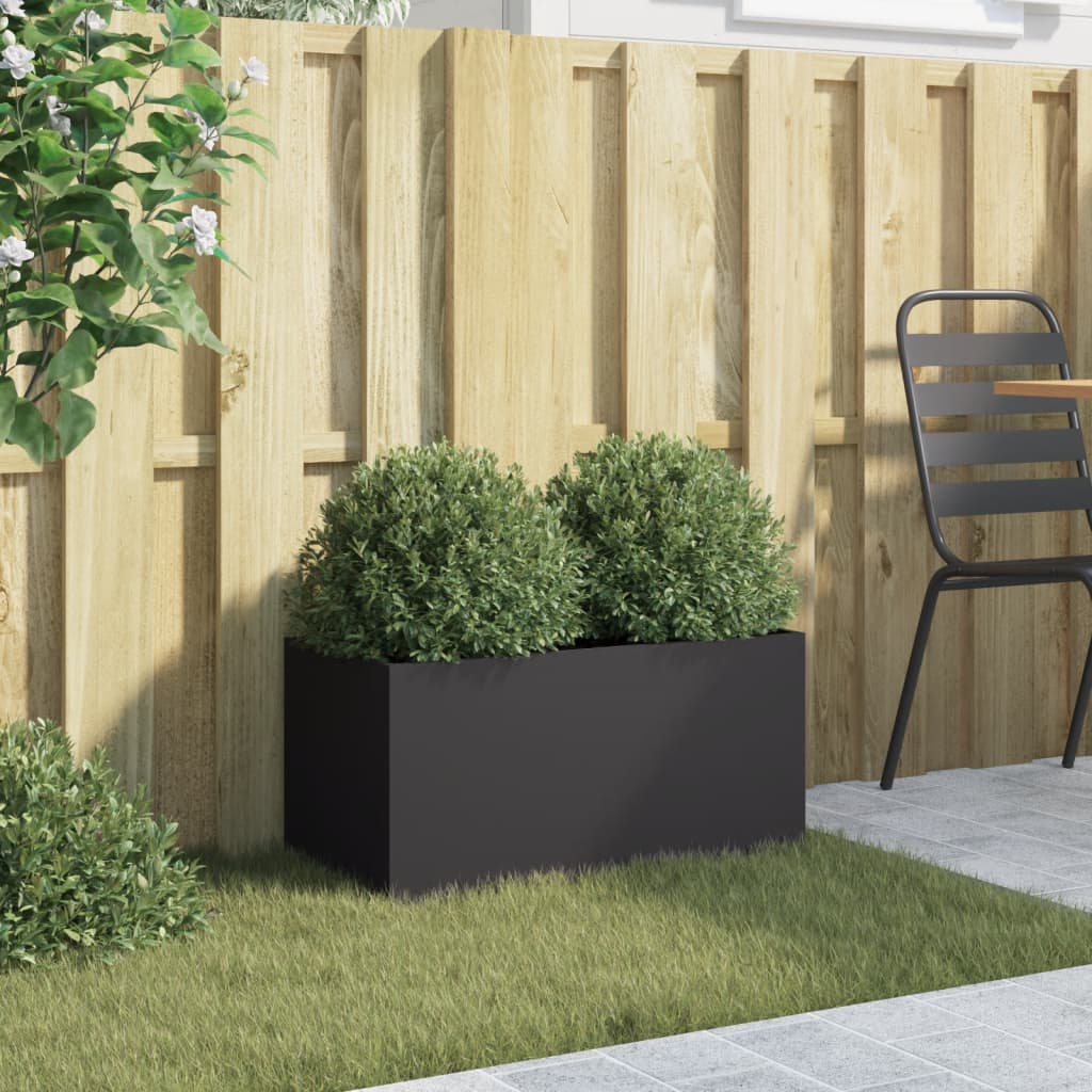 NNEVL Planter Black 62x30x29 cm Steel