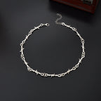 1 pc Punk Rock Style Silver Link Chain Collar Necklace Daily Music Festival Gothic Jewelry-1