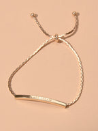 Letter Engraved Adjustable Bar and Ball Beaded Slide Strand Lover Dream Bracelet-1