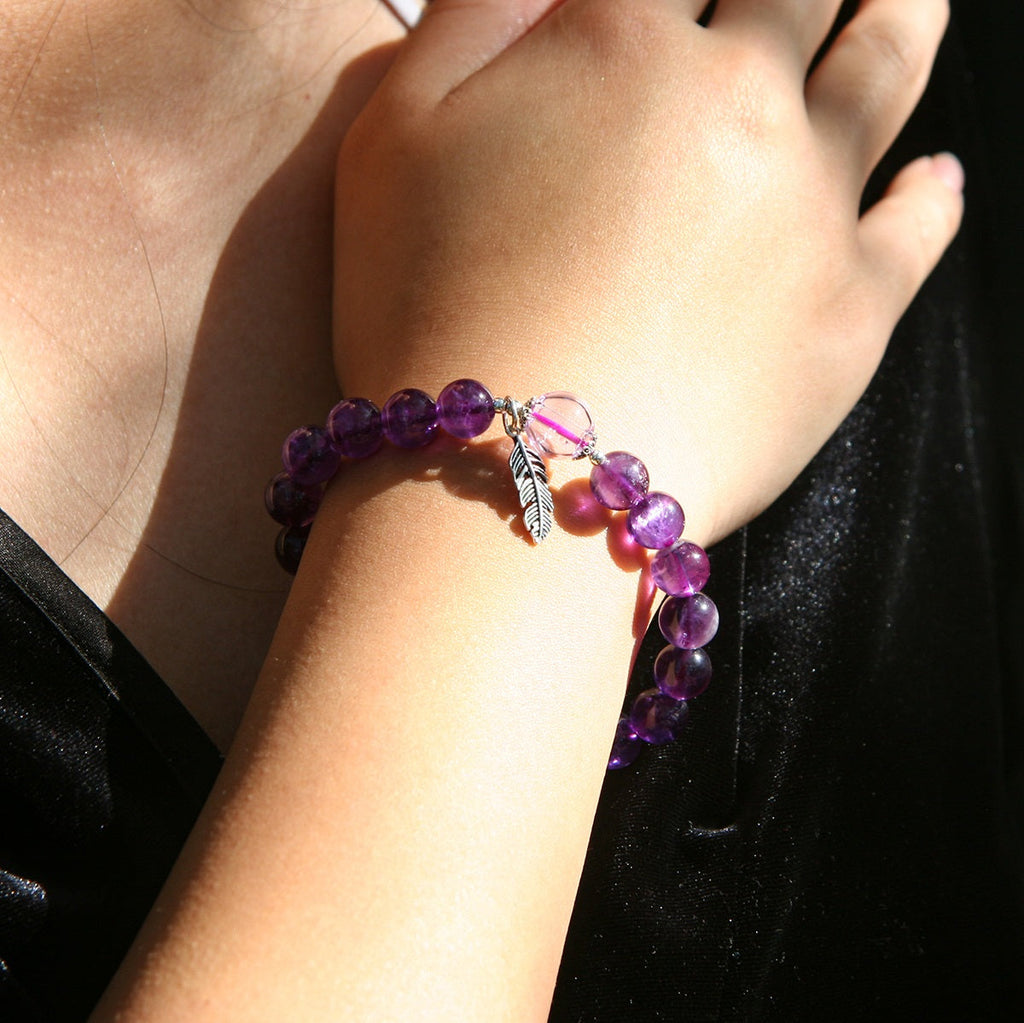 Sterling Silver Crystal Aroma Bracelet - Amethyst | Energy & Healing | Diffuser Jewellery | Gift for her