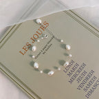 Genuine White Freshwater Pearl Beaded Bracelet with Extender