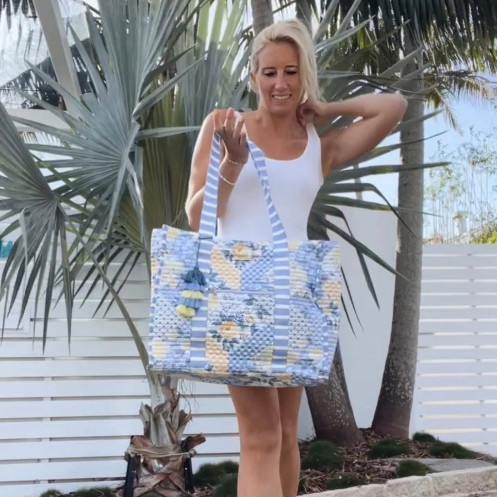 Striped Beach Bag-Lovely Lavender-3