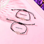 2 pcs Double layer Black Adjustable Rope Heart Charm Friendship Bracelets set-4