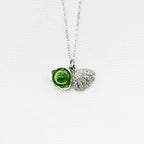 Diamond Shell Murano Aroma Necklace - Electric Lime | Energy & Healing | Diffuse on the go | Sterling Silver Gift