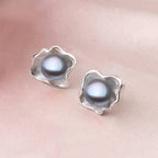 Genuine Freshwater Pearl in Oyster Shell Stud Earrings