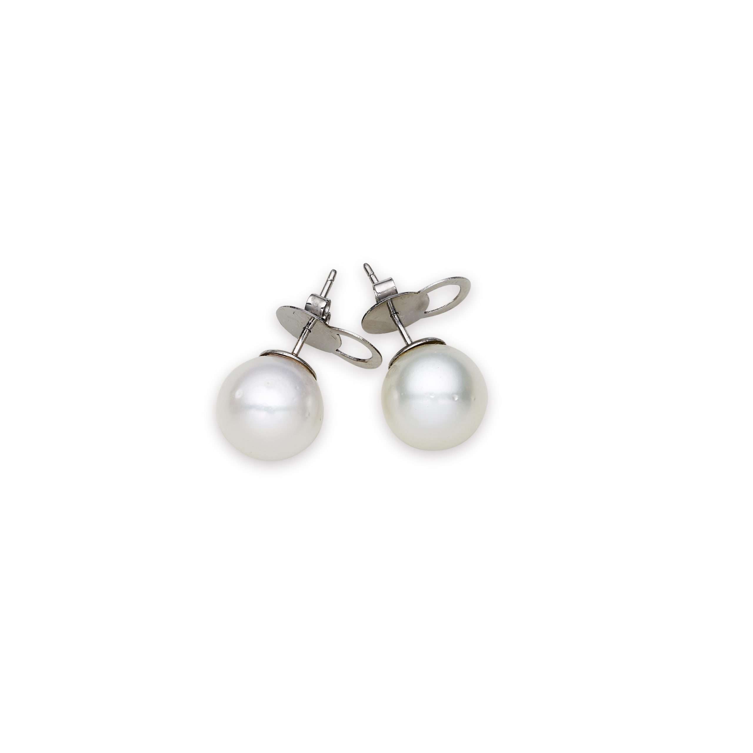South Sea White Pearls Avalon Earrings 13-14 mm AAA