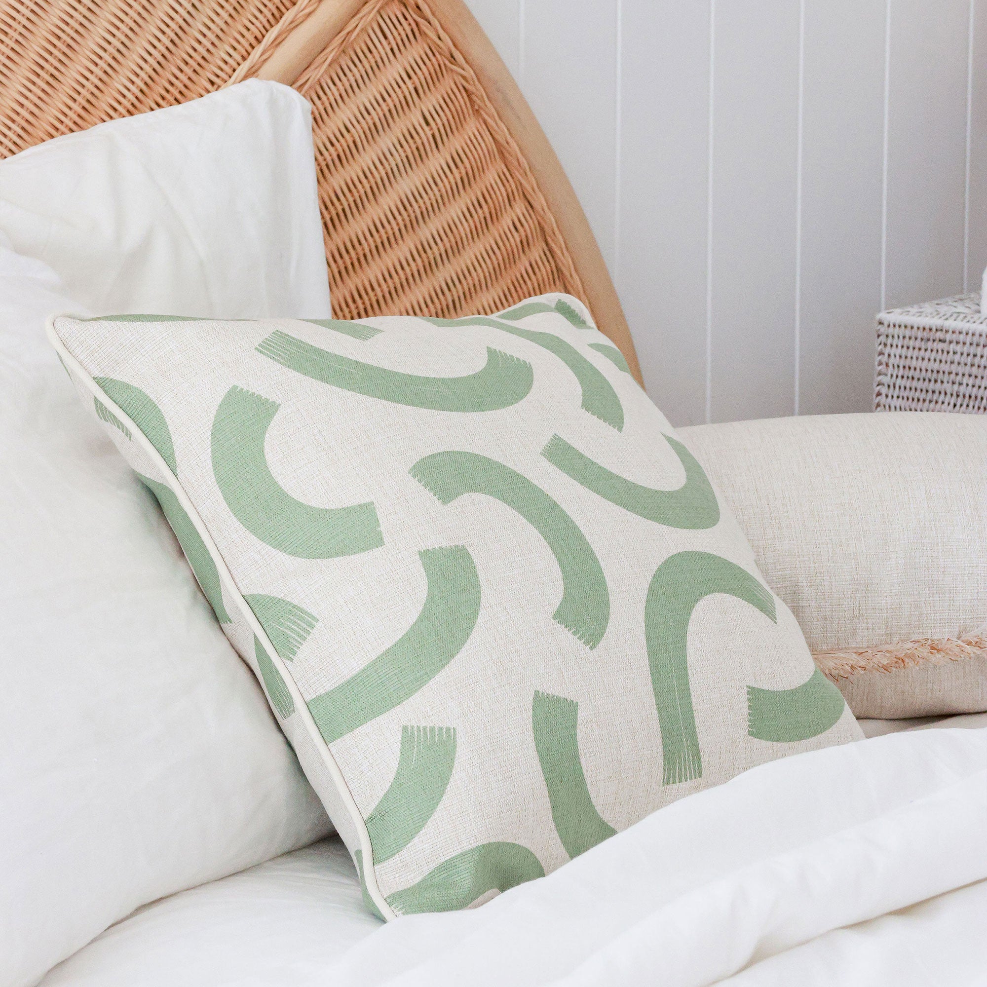 Cushion Cover-With Piping-Muse Sage-60cm x 60cm-1