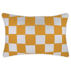 Cushion Cover-With Piping-Check Gold White-35cm x 50cm-0
